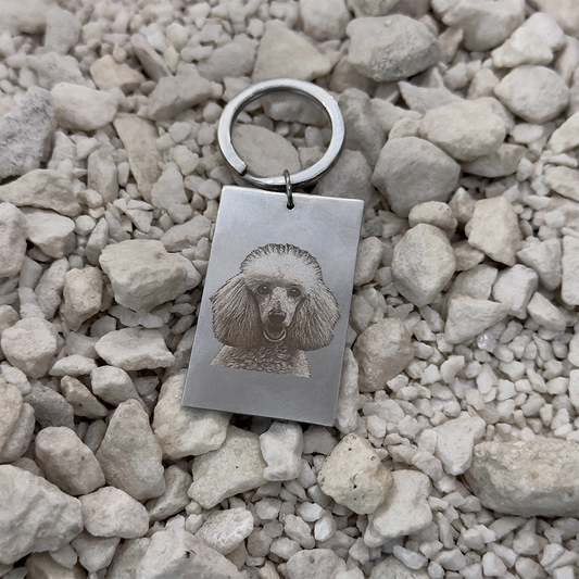 Llavero rectangular plateado