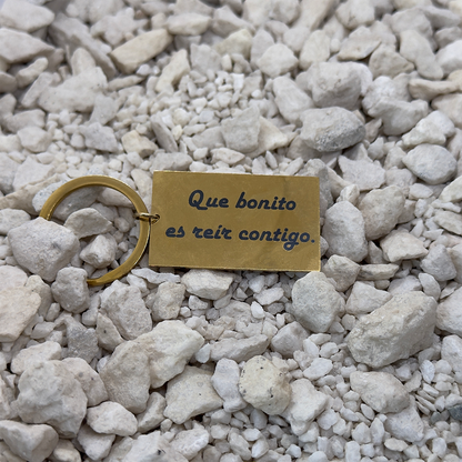 Llavero rectangular dorado