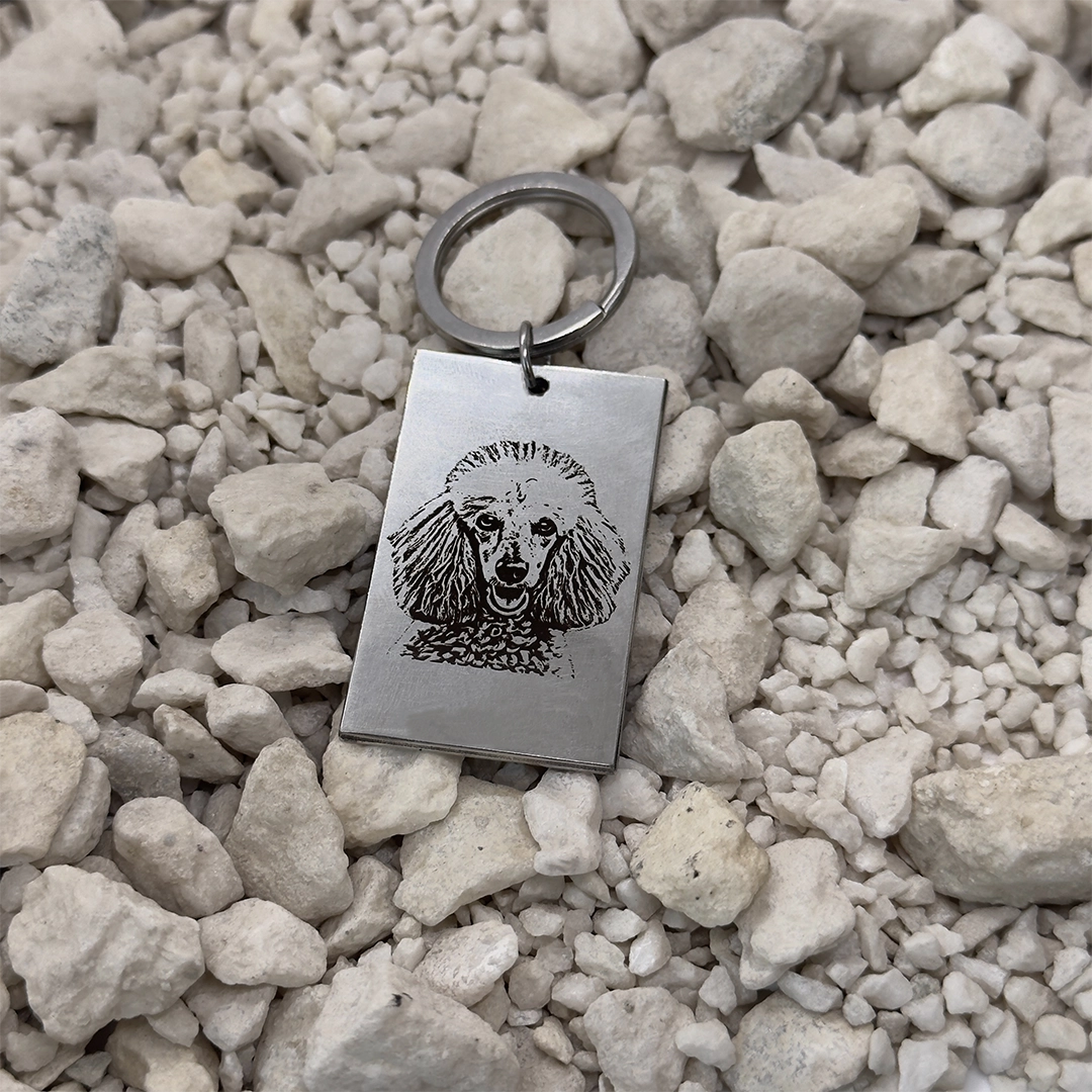 Llavero rectangular plateado