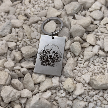 Llavero rectangular plateado