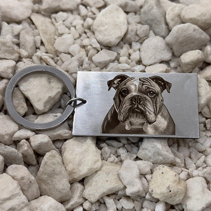 Llavero rectangular plateado