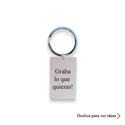 Llavero rectangular plateado